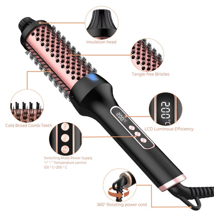 3-in-1 Thermal Brush – Ionic Hair Curler & Straightener
